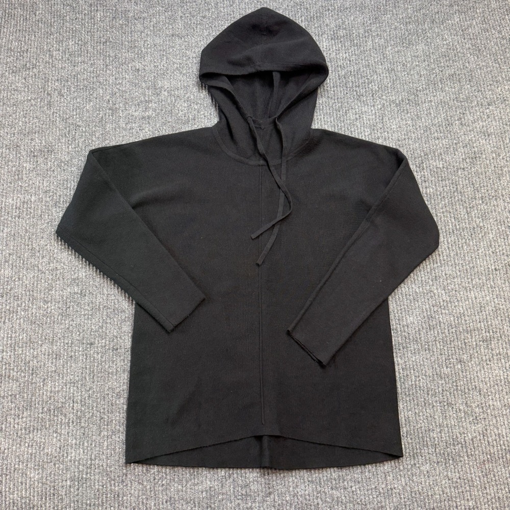 Banana Republic Sweater Womens Medium Black Milano Hoodie Mock‎ Knit Minimalist